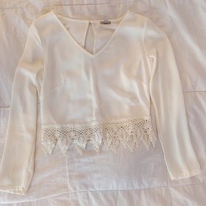 lace hem blouse